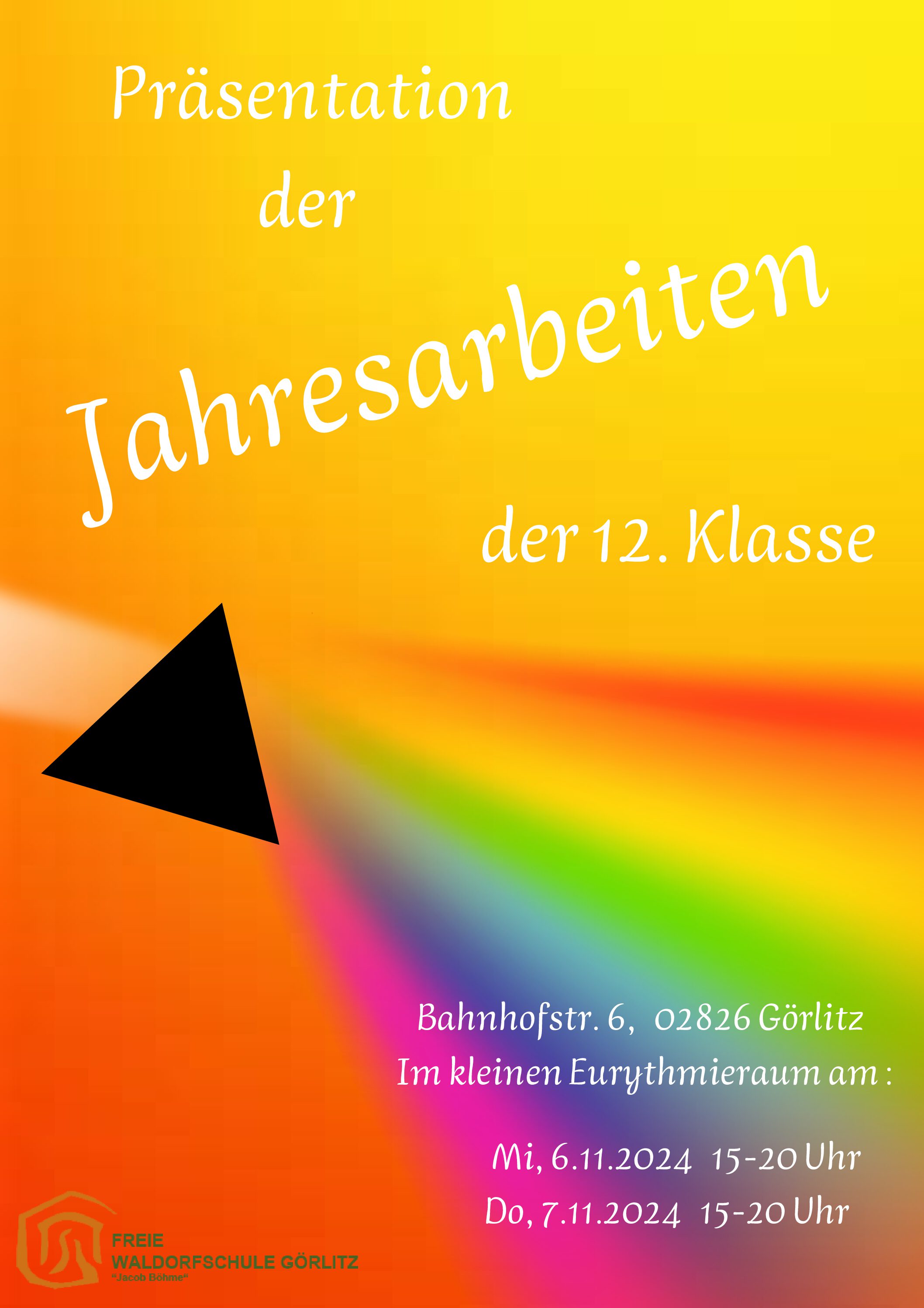 Präsentationen der Jahresarbeiten der 12. Klasse