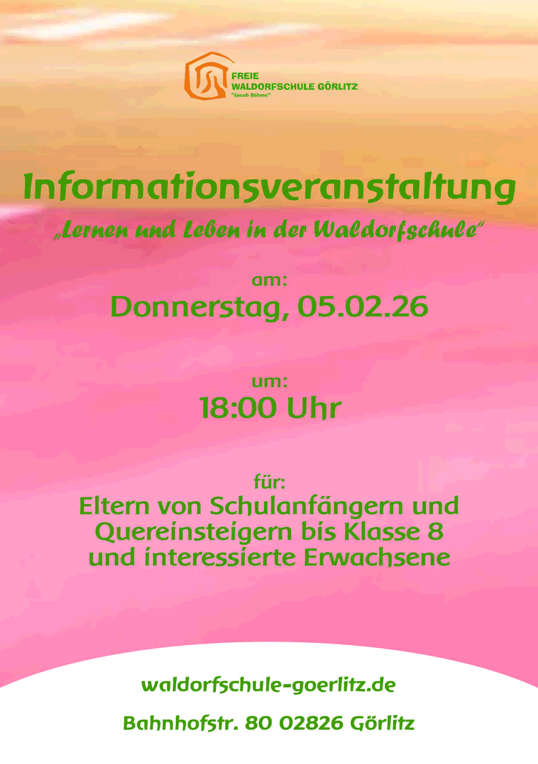 Informationsveranstaltung Schulanfänger/Unter- & Mittelstufe