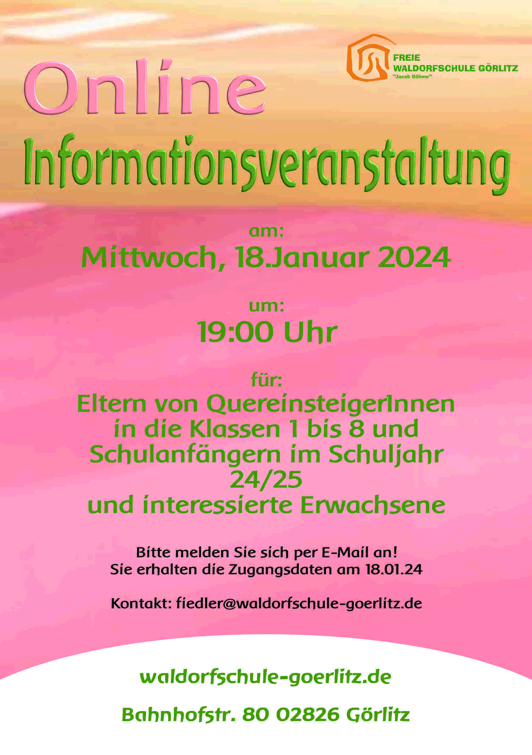 Informationveranstaltung Onlineveranstaltung