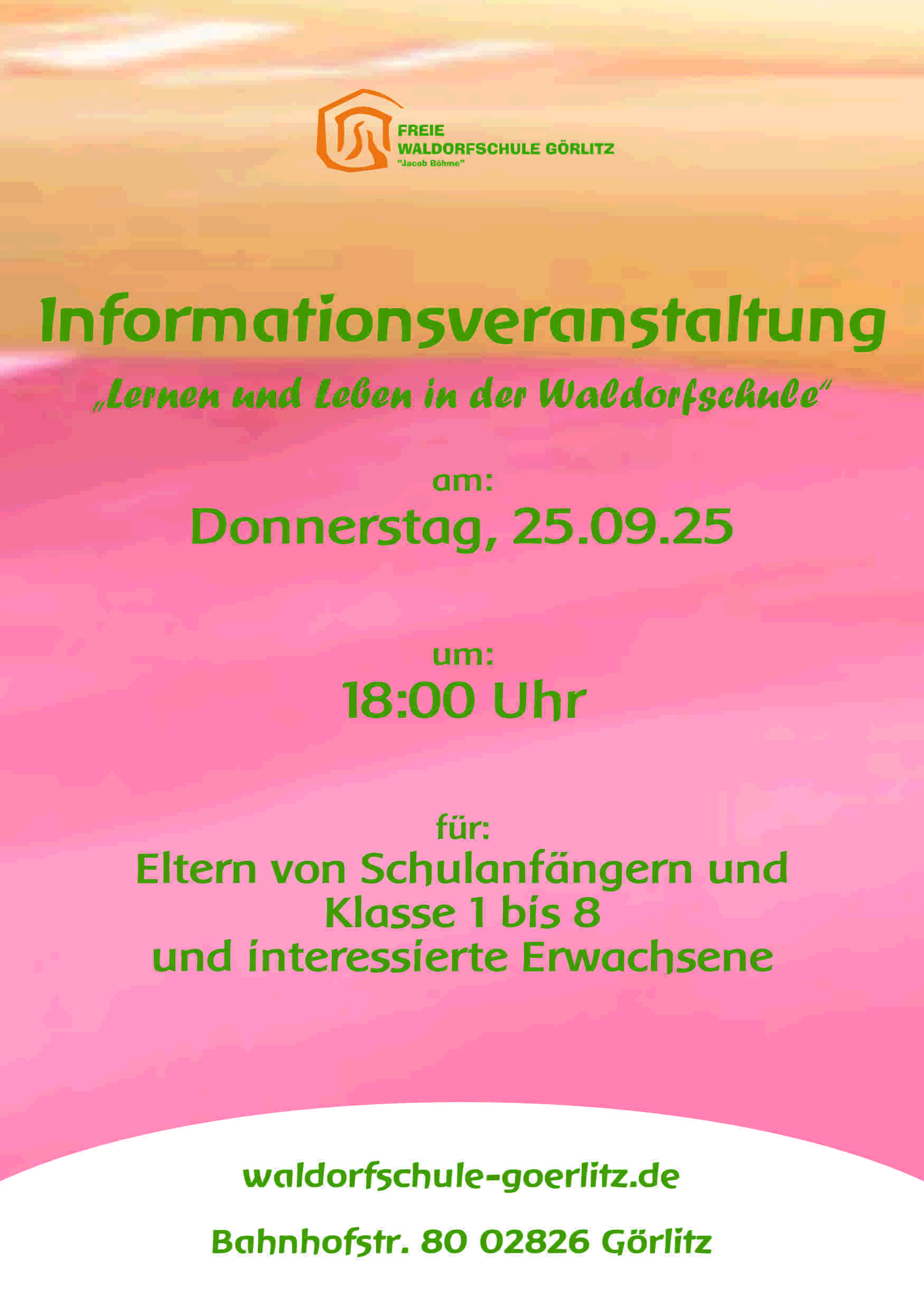Informationsabend Schulanfänger/Unter- & Mittelstufe