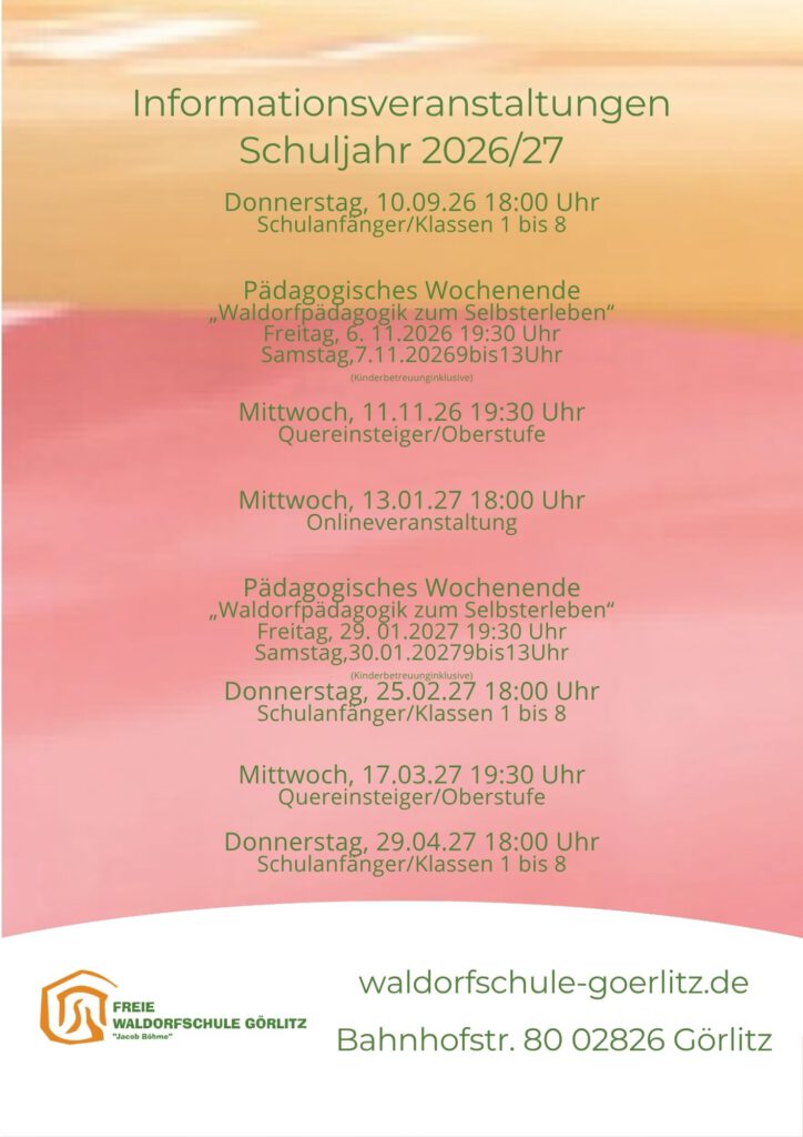 Informationsveranstaltung Schuljar 2026/27